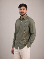 Bee Vine Embroidered Premium Plain Shirt | VULTARO™