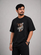 Bengal Tiger Embroidery Oversized T-Shirt