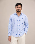 Blue Heart Embroidered Premium Plain Shirt | VULTARO™