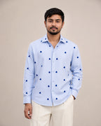 Blue Heart Embroidered Premium Plain Shirt | VULTARO™