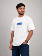 Blue Maze Embroidery Oversized T-Shirt