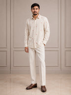 Coral Branch Embroidered Premium Plain Shirt | VULTARO™