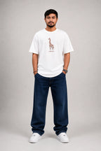 Elegant Giraffe Embroidery Oversized T-Shirt