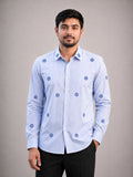 Evil Eye Embroidered Premium Striped Shirt | VULTARO™