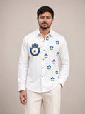 Evil Eye Floral Embroidered Premium Plain Shirt | VULTARO™