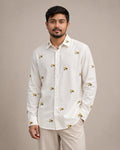Floral Cluster Embroidered Premium Plain Shirt | VULTARO™