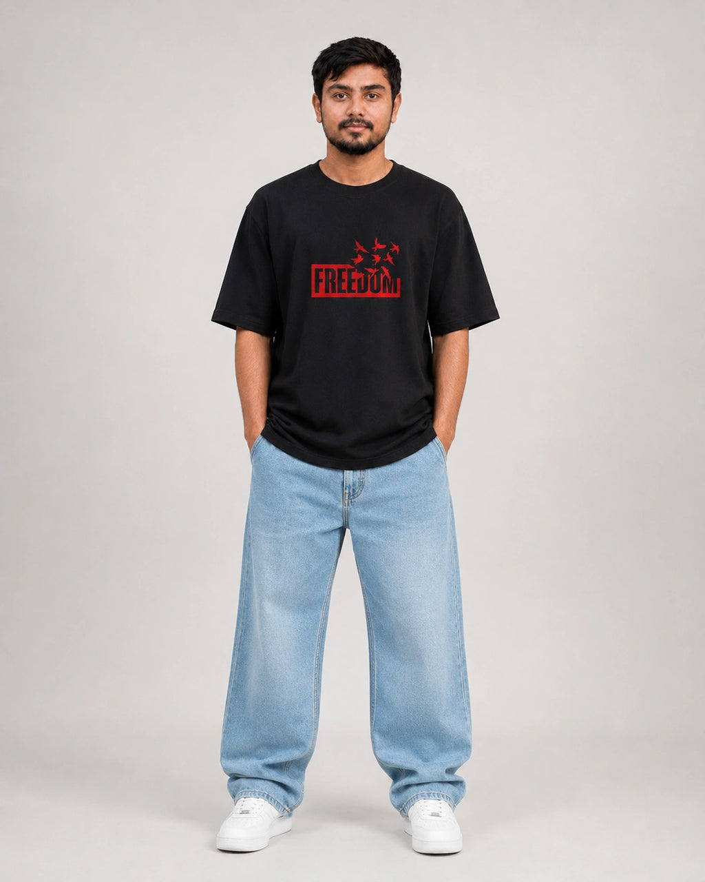 Freedom Embroidery Oversized T-Shirt