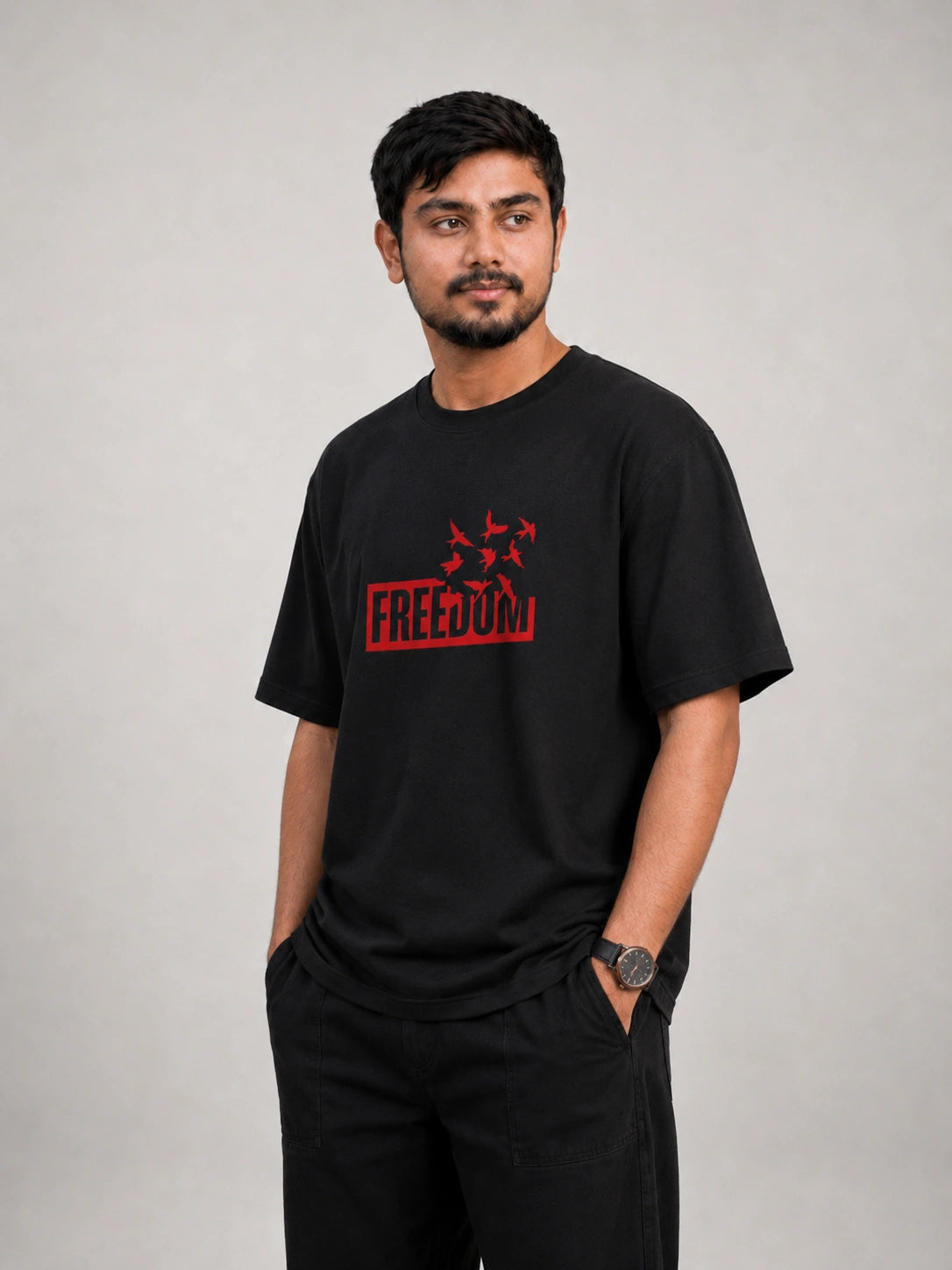 Freedom Embroidery Oversized T-Shirt