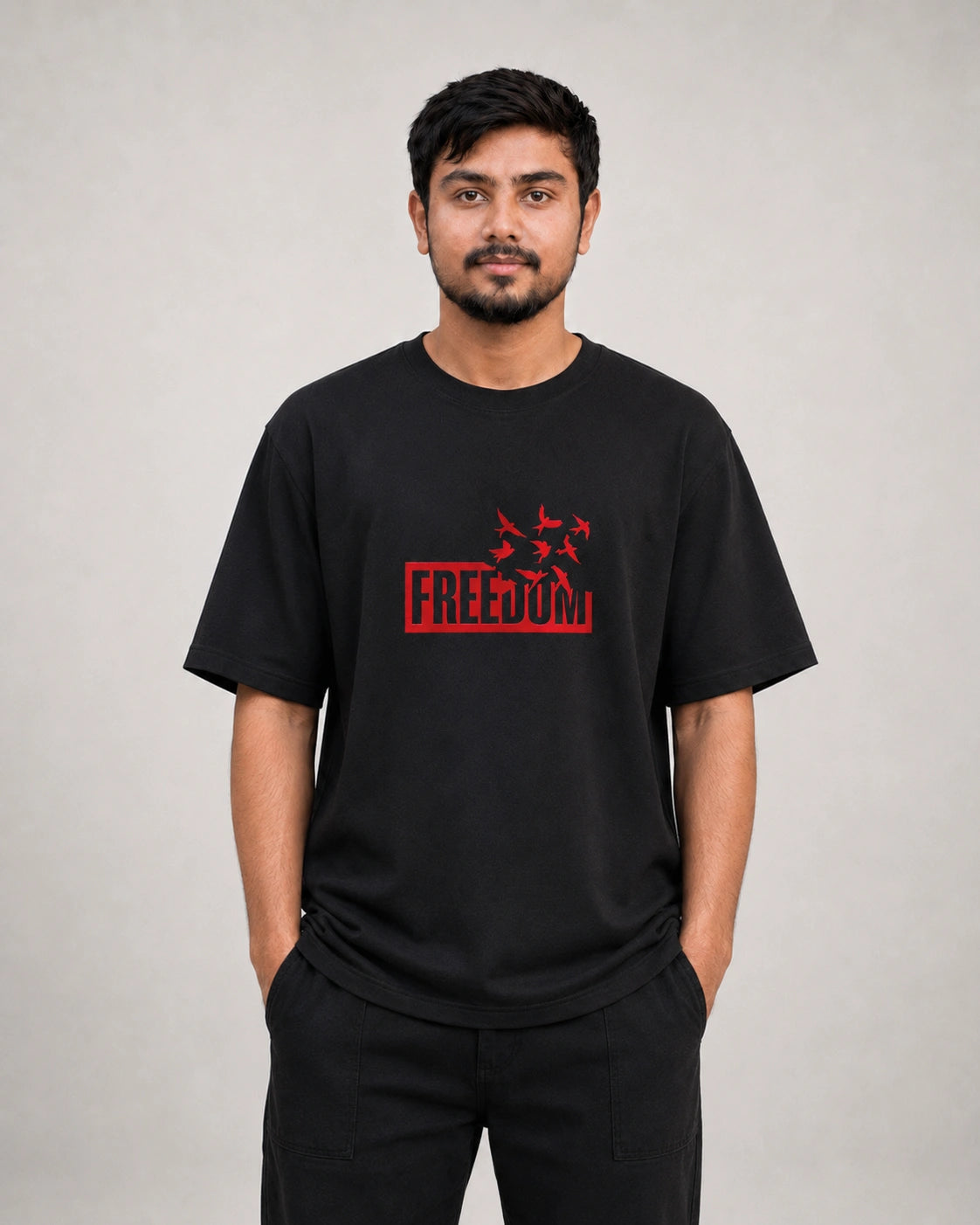 Freedom Embroidery Oversized T-Shirt