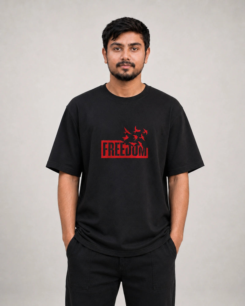 Freedom Embroidery Oversized T-Shirt