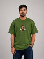 Stallion Horse Embroidery Oversized T-Shirt