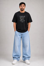 Wild Cheetah Embroidery Oversized T-Shirt